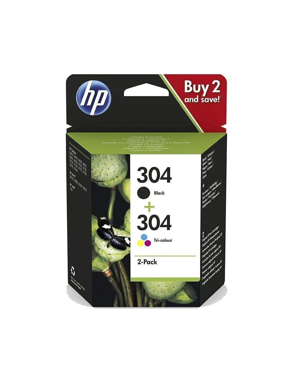 Cartucho de Tinta Original HP nº304 Multipack/ Negro/ Tricolor