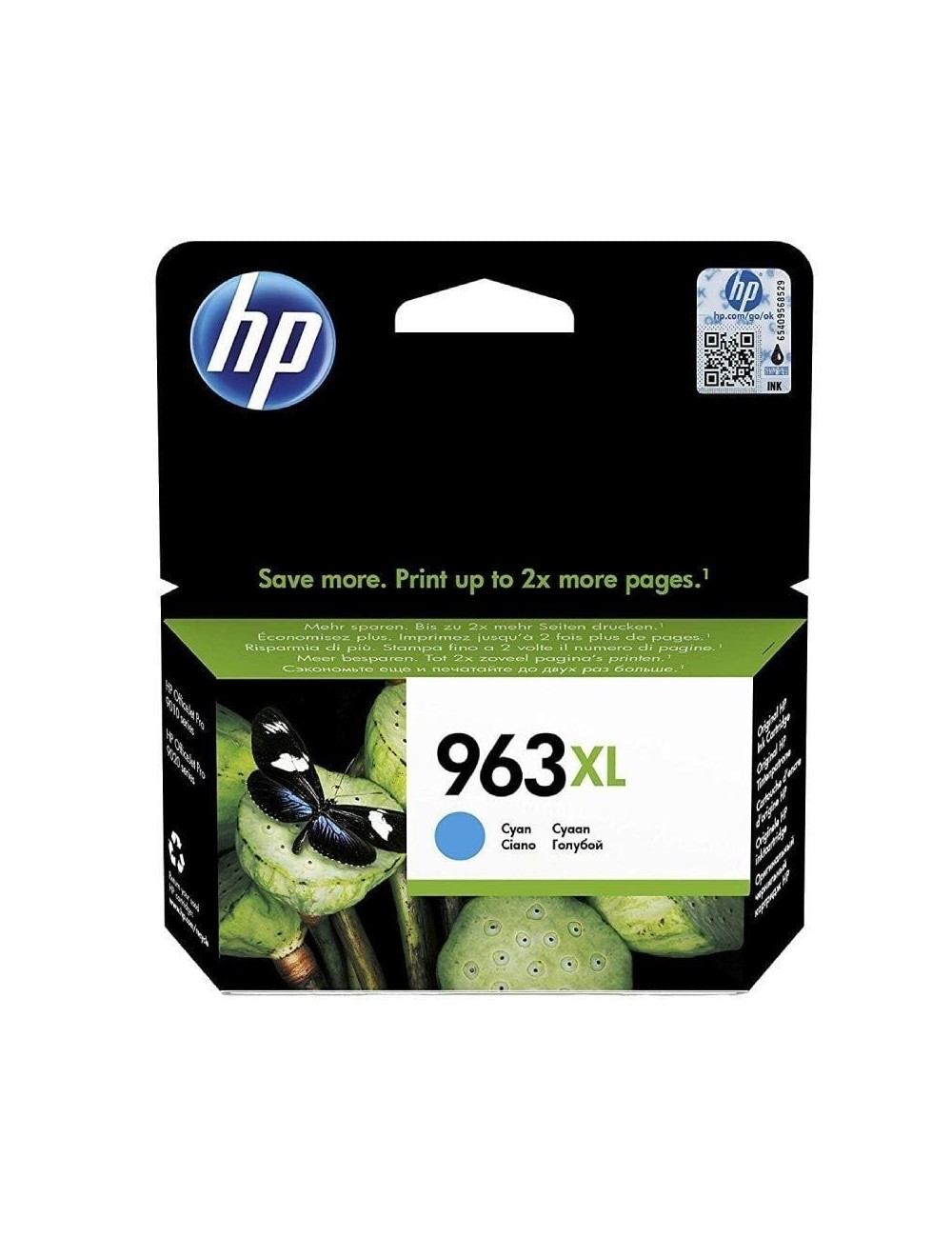 Cartucho de Tinta Original HP nº963 XL Alta Capacidad/ Cian