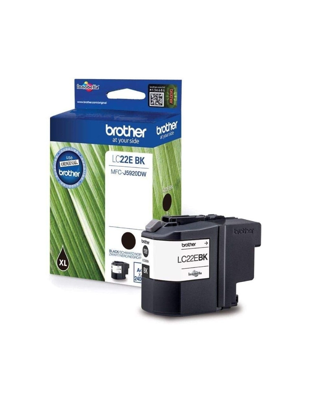 Cartucho de Tinta Original Brother LC-22EBK XL Alta Capacidad/ Negro
