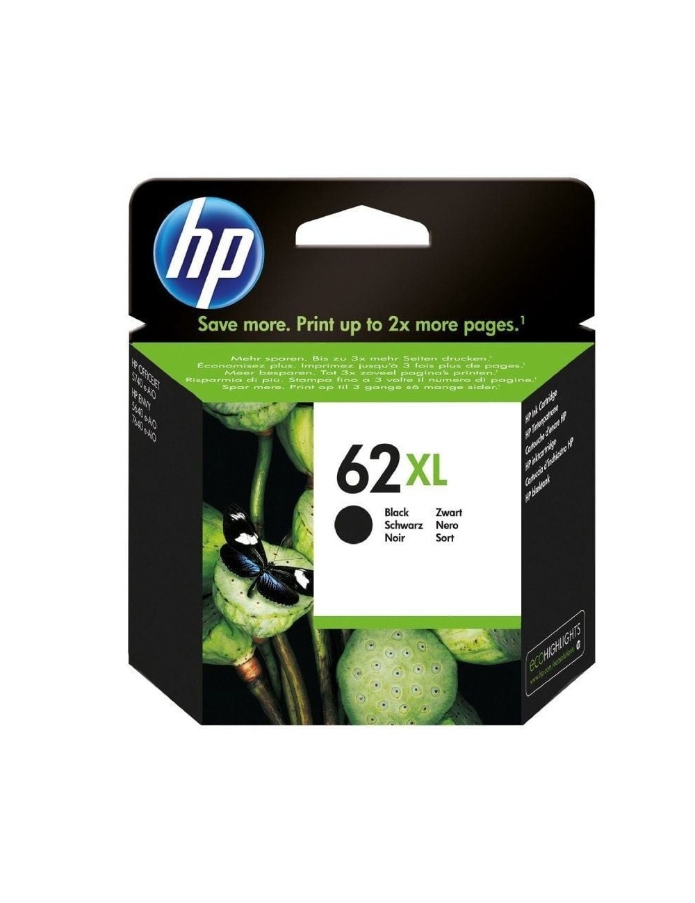 Cartucho de Tinta Original HP nº62 XL Alta Capacidad/ Negro