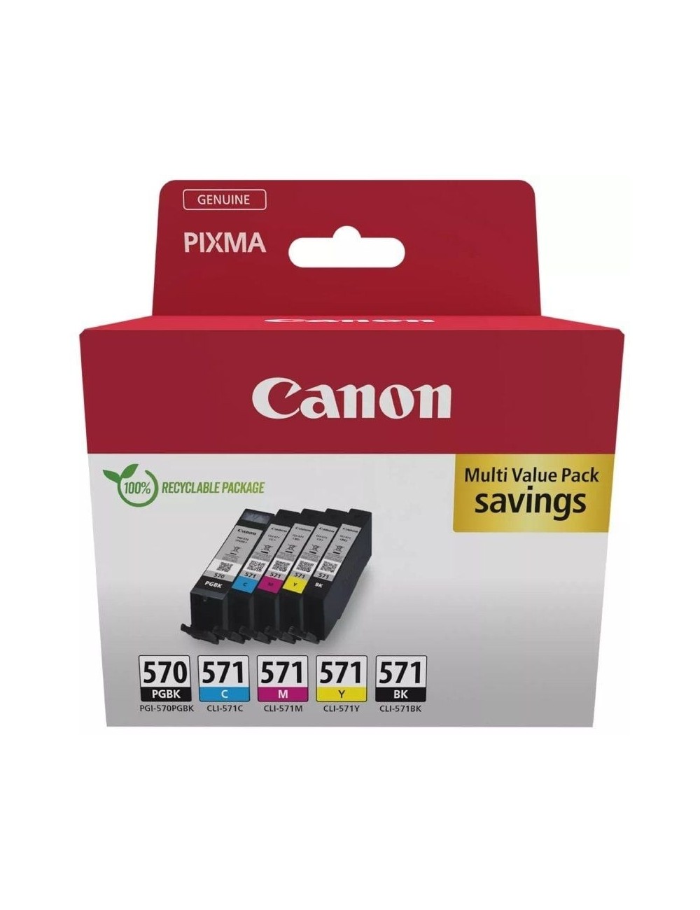 Cartucho de Tinta Original Canon PGI-570 + CLI-571 Multipack/ Cian/ Magenta/ Amarillo/ Negro