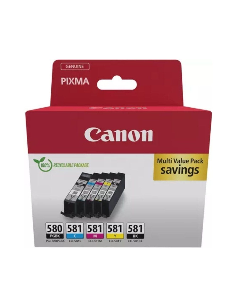 Cartucho de Tinta Original Canon PGI-580 PB + CLI-581Multipack/ Cian/ Magenta/ Amarillo/ Negro