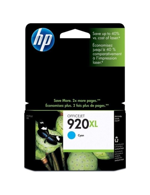 Cartucho de Tinta Original HP nº920 XL Alta Capacidad/ Cian
