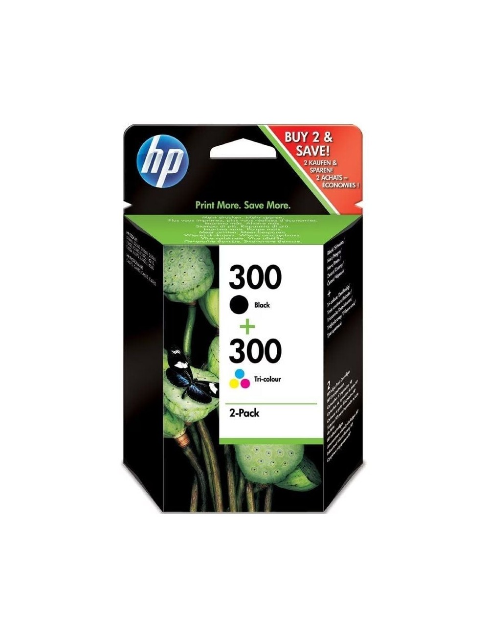 Cartucho de Tinta Original HP nº300 Multipack/ Negro/ Tricolor