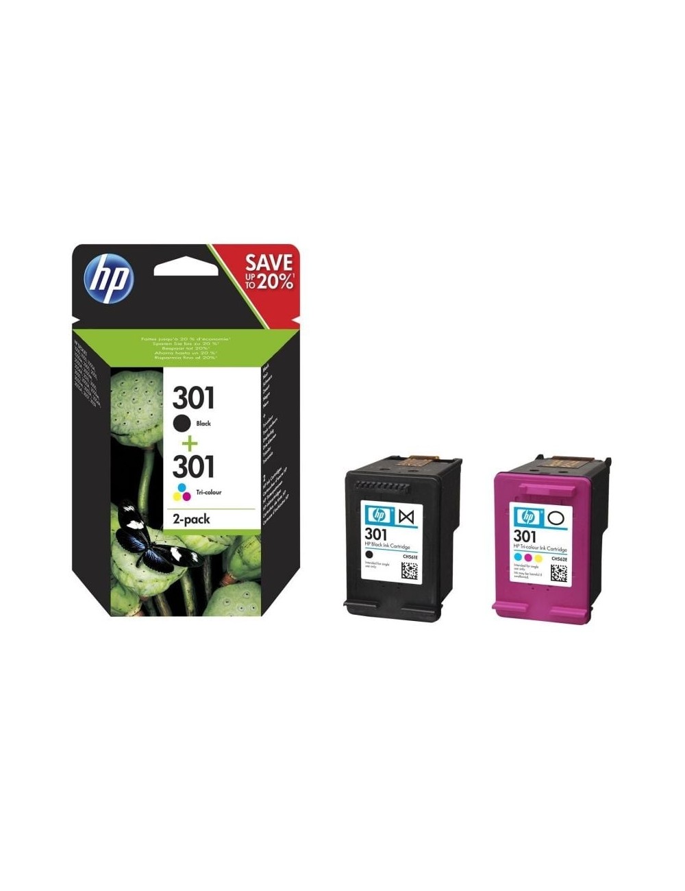 Cartucho de Tinta Original HP nº301 Multipack/ Negro/ Tricolor