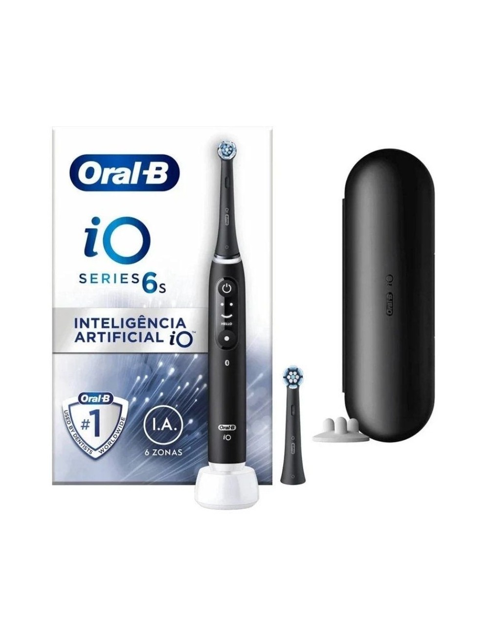Cepillo Dental Braun Oral-B iO 6/ Incluye 2 Recambios/ Negro