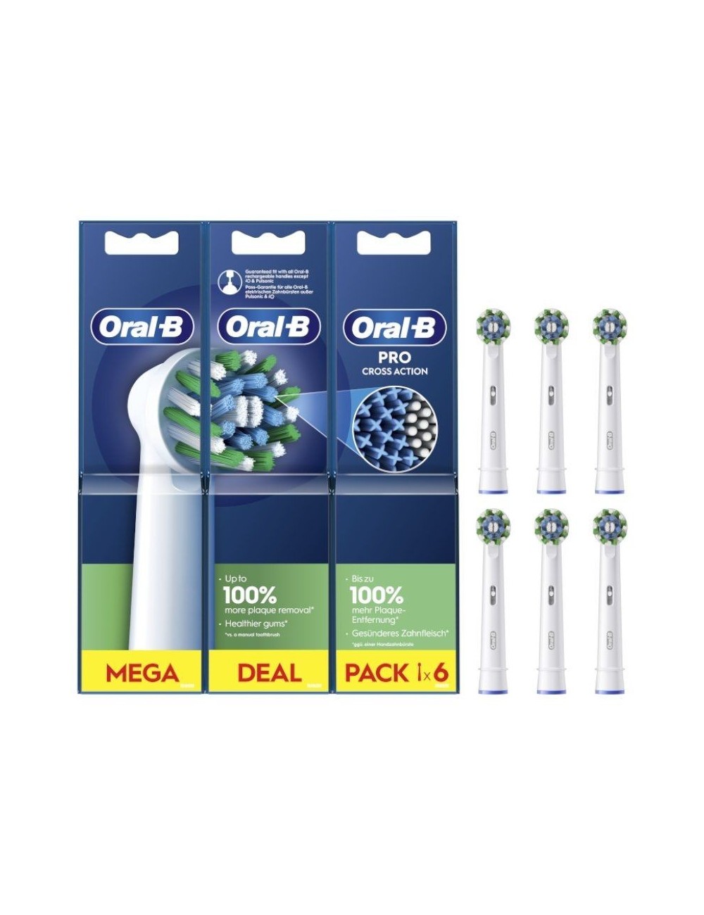 Cabezal de Recambio para cepillo Oral-B Pro Cross Action/ Pack 6 uds
