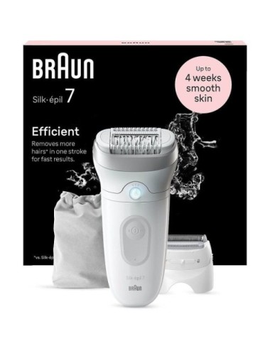 Depiladora Braun Silk Epil Series 7 7-041/ con Batería/ 5 Accesorios