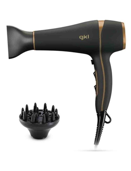 Secador GKL Onyx 2200/ 2200W/ Iónico/ Negro y Dorado