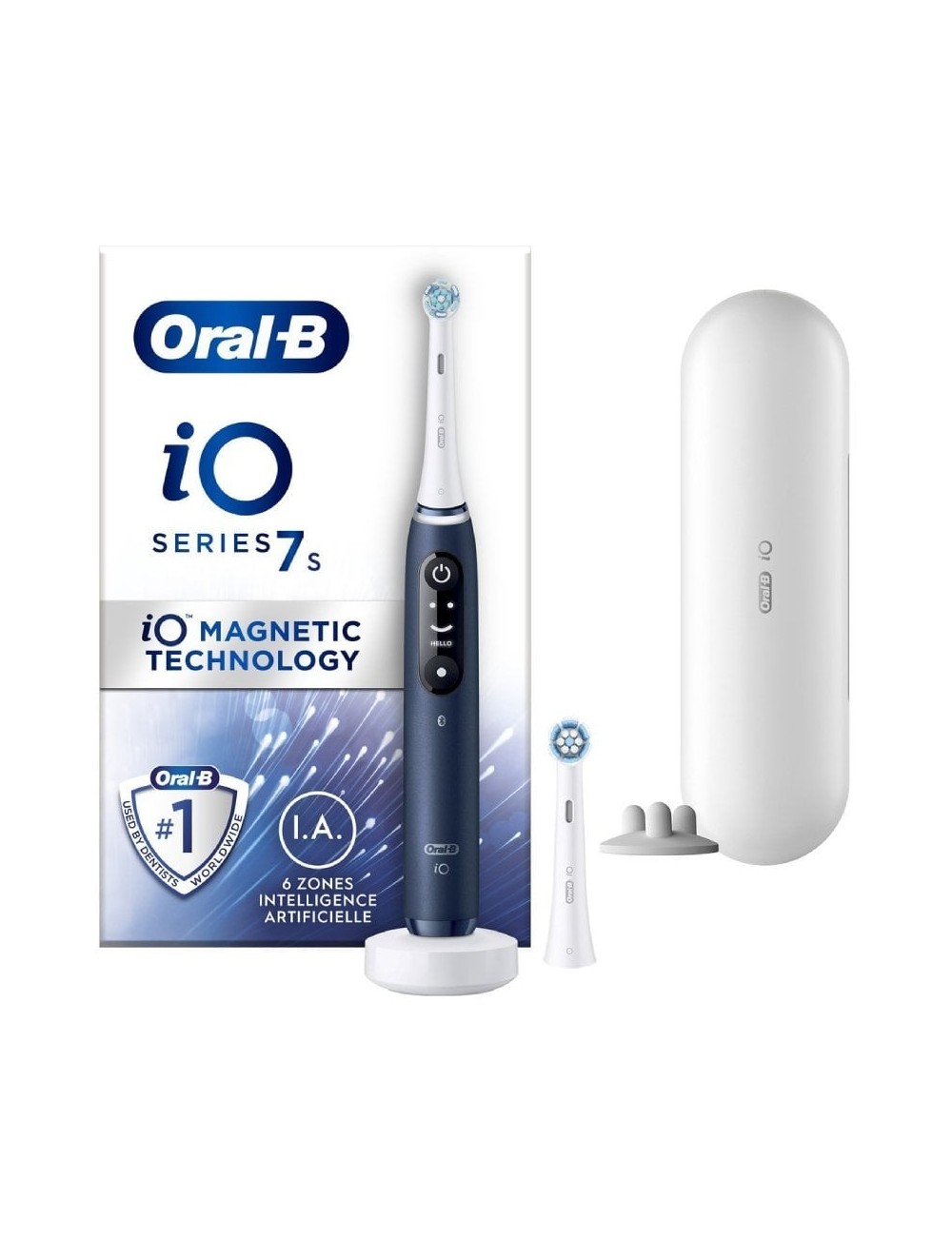 Cepillo Dental Oral-B iO Serie 7S/ Incluye 2 Recambios/ Azul