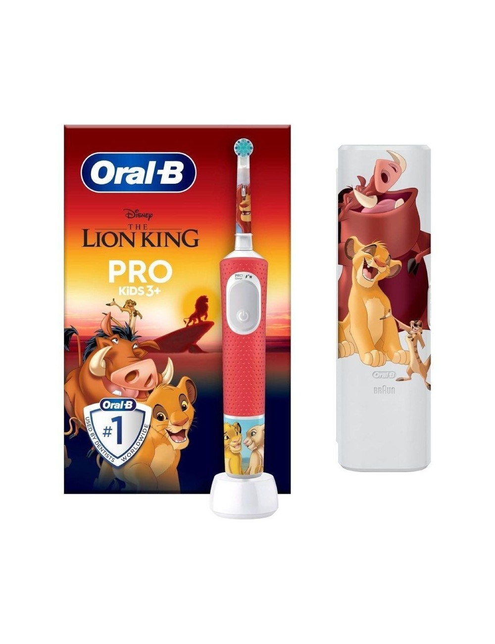Cepillo Dental Oral-B Pro Kids 3 Rey León/ Incluye 1 Recambio y Funda