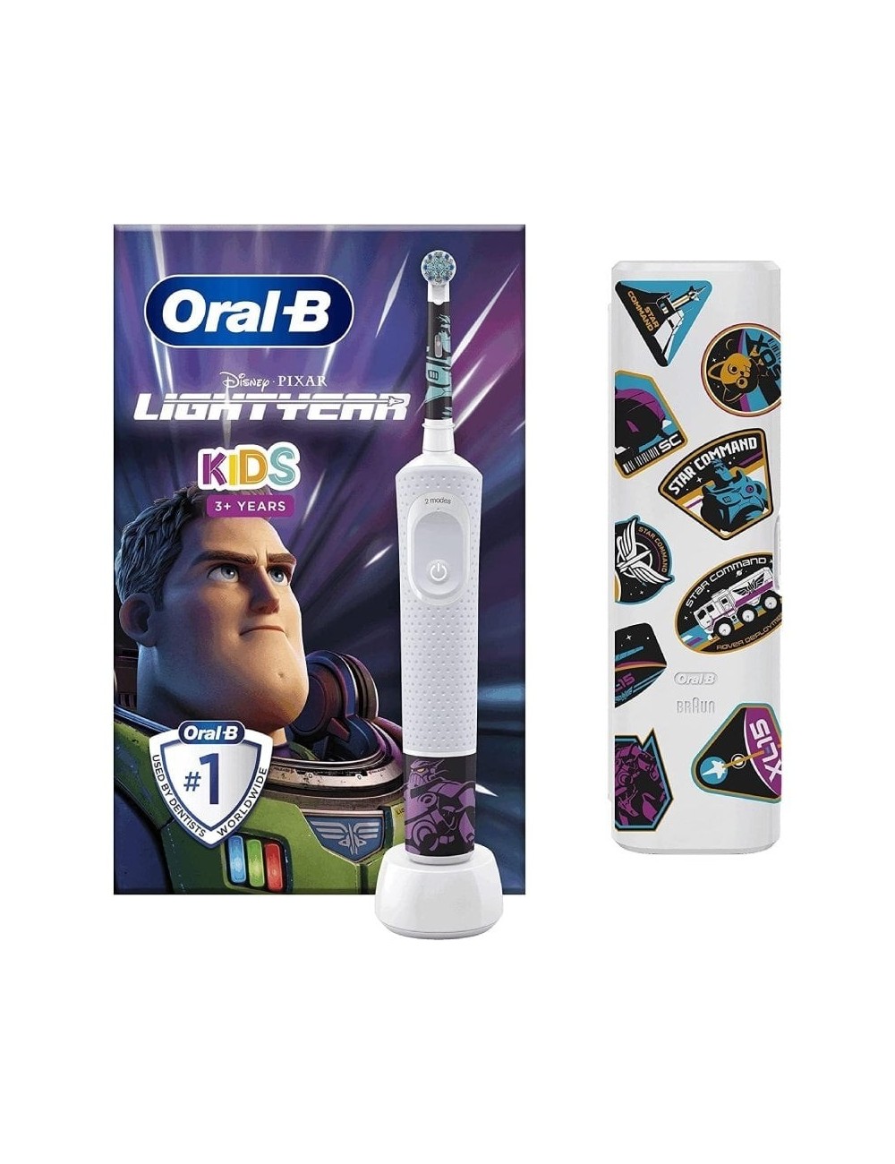 Cepillo Dental Oral-B Vitality Kids Lightyear/ Incluye Funda y 4 Pegatinas Temáticas