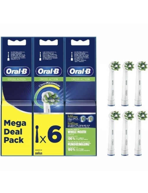 Cabezal de Recambio para cepillo Oral-B Pro Cross Action/ Pack 6 uds