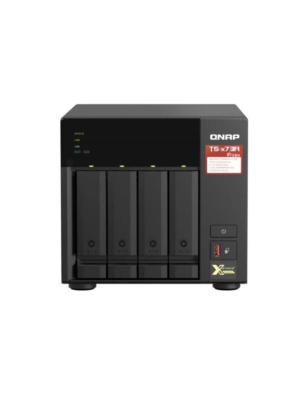 NAS QNAP TS-473A-8G/ 4 Bahías 3.5'- 2.5'/ 8GB DDR4/ Formato Torre