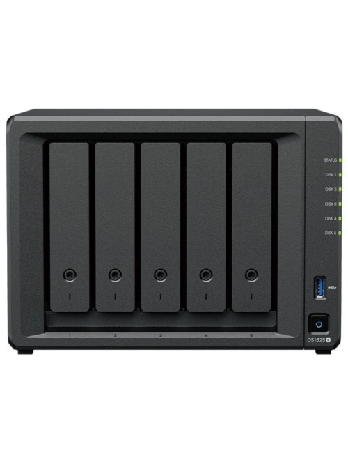NAS Synology Diskstation DS1525+/ 5 Bahías 3.5'- 2.5'/ 8GB DDR4/ Formato Torre
