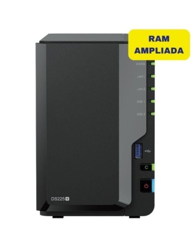 NAS Synology Diskstation DS225+/ 2 Bahías 3.5'- 2.5'/ 6GB DDR4/ Formato Torre