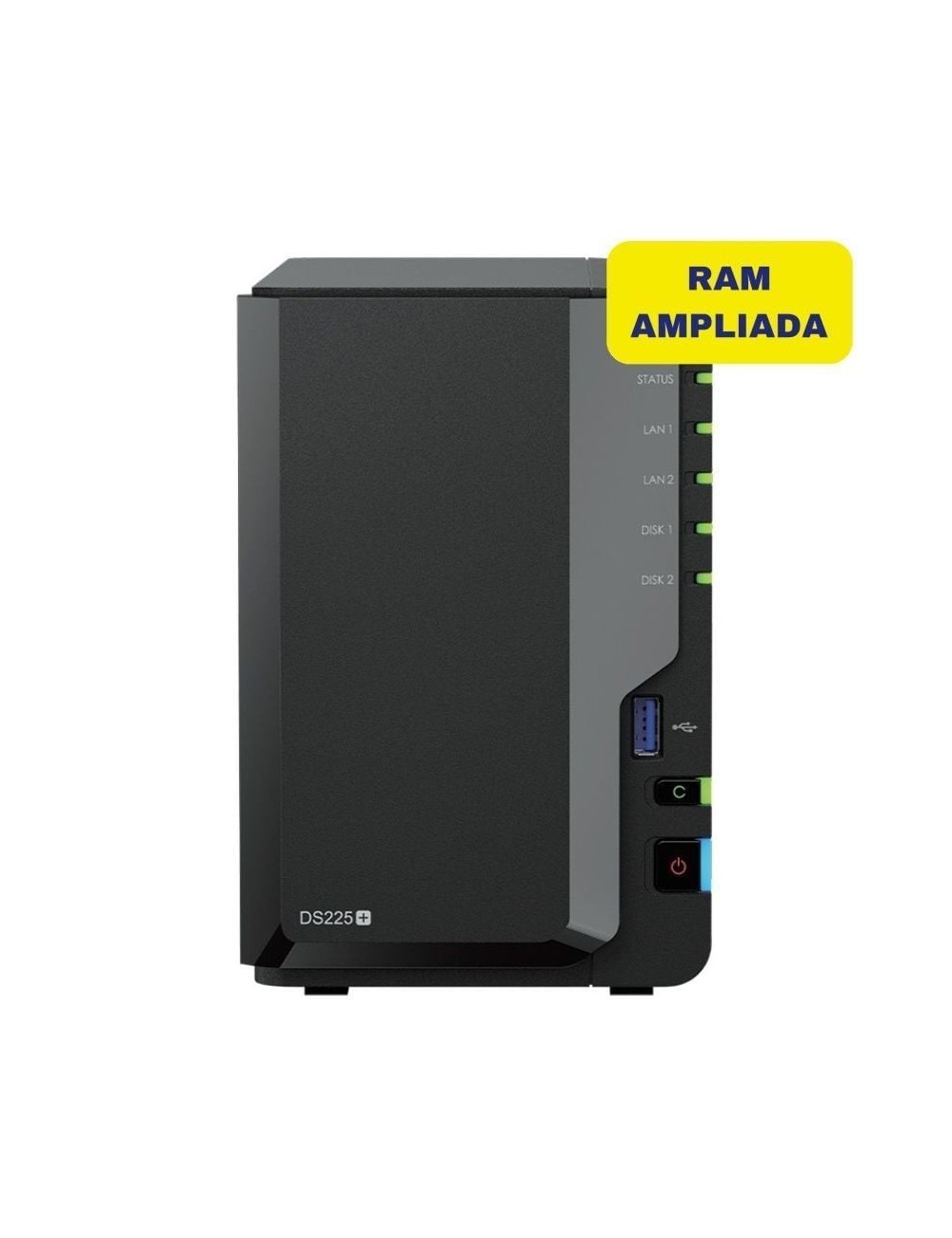 NAS Synology Diskstation DS225+/ 2 Bahías 3.5'- 2.5'/ 6GB DDR4/ Formato Torre