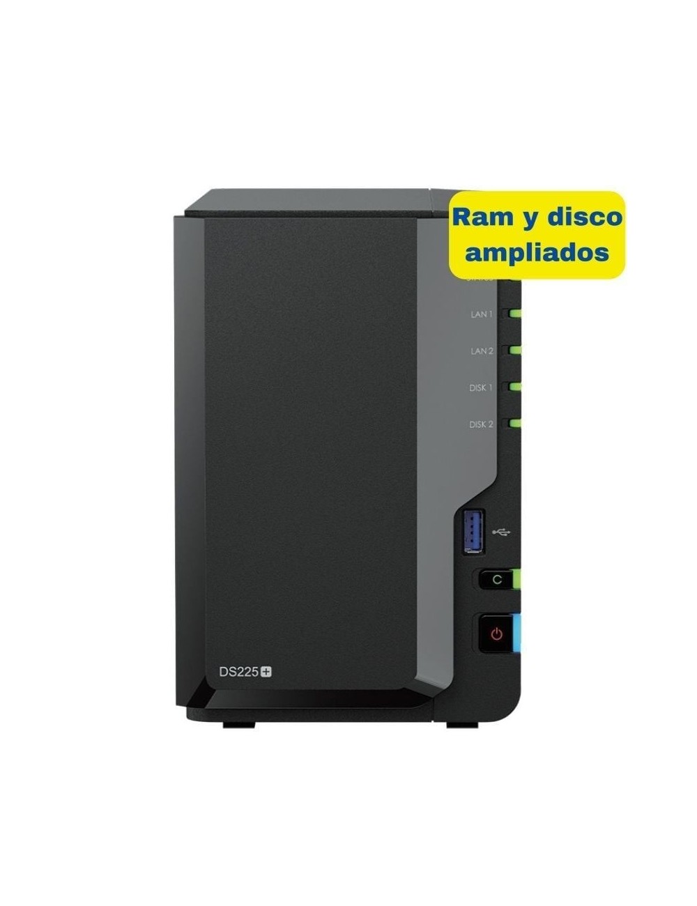NAS Synology Diskstation DS225+/ 2 Bahías 3.5'- 2.5'/ 6GB DDR4/ 8TB/ Formato Torre