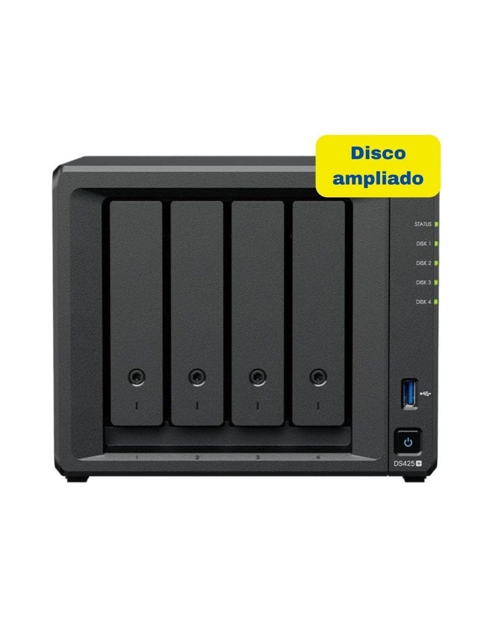NAS Synology Diskstation DS425+/ 4 Bahías 3.5'- 2.5'/ 2GB DDR4/ 16TB/ Formato Torre