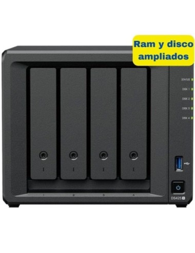 NAS Synology Diskstation DS425+/ 4 Bahías 3.5'- 2.5'/ 6GB DDR4/ 16TB/ Formato Torre