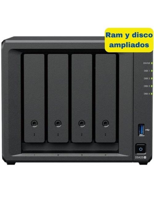 NAS Synology Diskstation DS425+/ 4 Bahías 3.5'- 2.5'/ 6GB DDR4/ 16TB/ Formato Torre