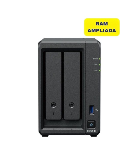 NAS Synology Diskstation DS725+/ 2 Bahías 3.5'- 2.5'/ 16GB DDR4/ Formato Torre