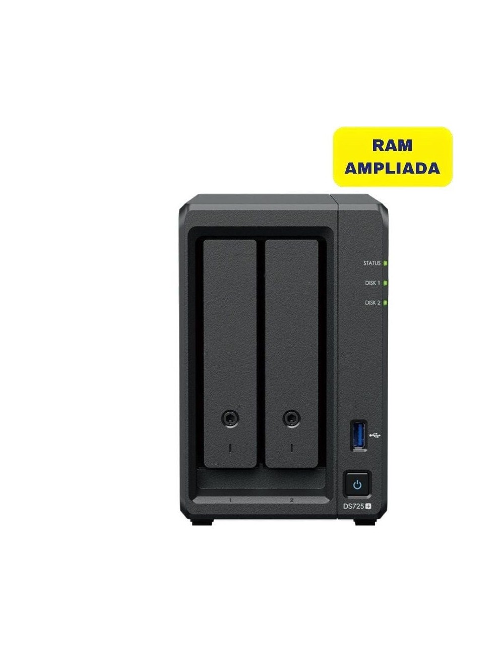 NAS Synology Diskstation DS725+/ 2 Bahías 3.5'- 2.5'/ 32GB DDR4/ Formato Torre