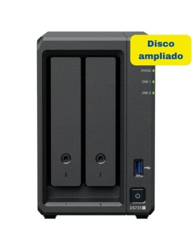 NAS Synology Diskstation DS725+/ 2 Bahías 3.5'- 2.5'/ 4GB DDR4/ 8TB/ Formato Torre
