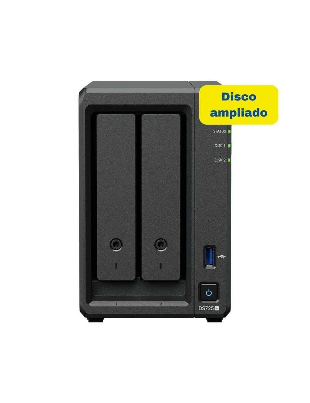 NAS Synology Diskstation DS725+/ 2 Bahías 3.5'- 2.5'/ 4GB DDR4/ 8TB/ Formato Torre