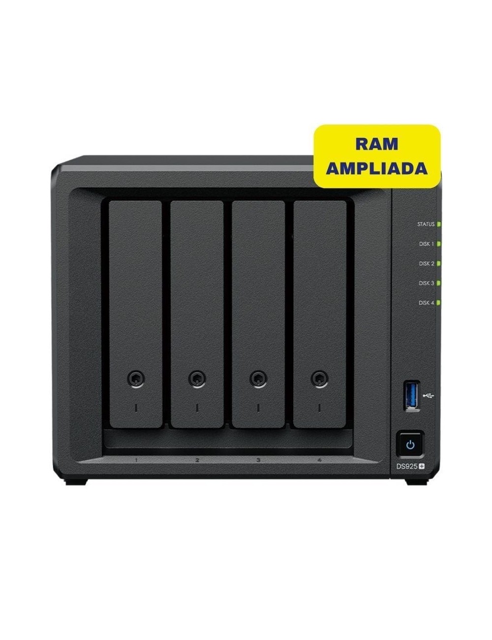 NAS Synology Diskstation DS925+/ 4 Bahías 3.5'- 2.5'/ 32GB DDR4/ Formato Torre