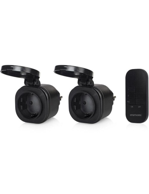 Set de Mini Enchufes para Exterior Smartwares SH4-99653/ Negros