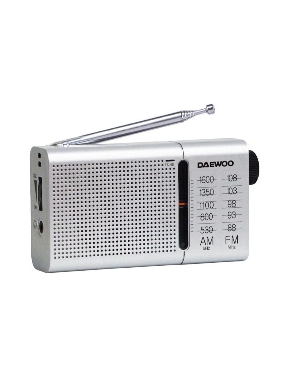 Radio Portátil Daewoo DW1037/ a Pilas/ Plateada