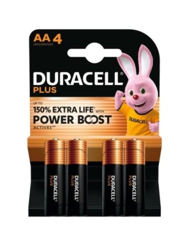 Pack de 4 Pilas AA Duracell Plus Power Boost DPBLR6B4/ 1.5V/ Alcalinas