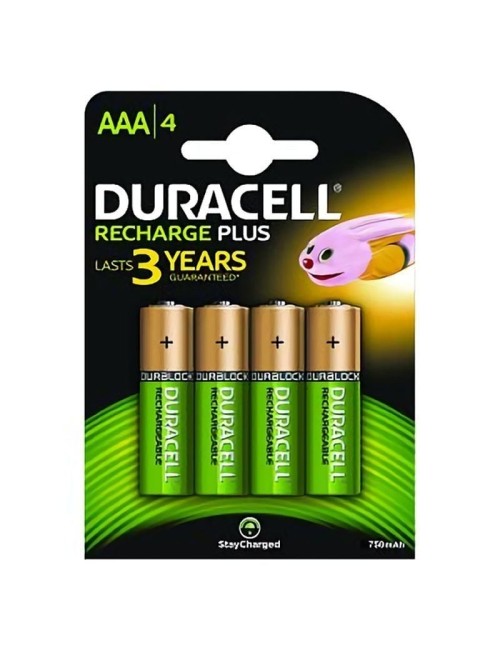 Pack de 4 Pilas AAA Duracell HR3-B/ 1.2V/ Recargables