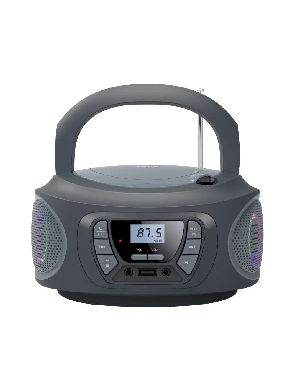 Radio CD Fonestar BOOM-ONE-G/ 13W/ con Cable/ a Pilas/ Gris