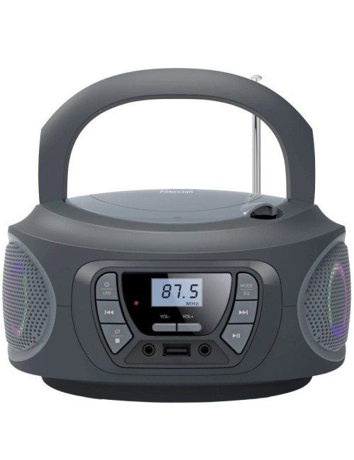 Radio CD Fonestar BOOM-ONE-G/ 13W/ con Cable/ a Pilas/ Gris