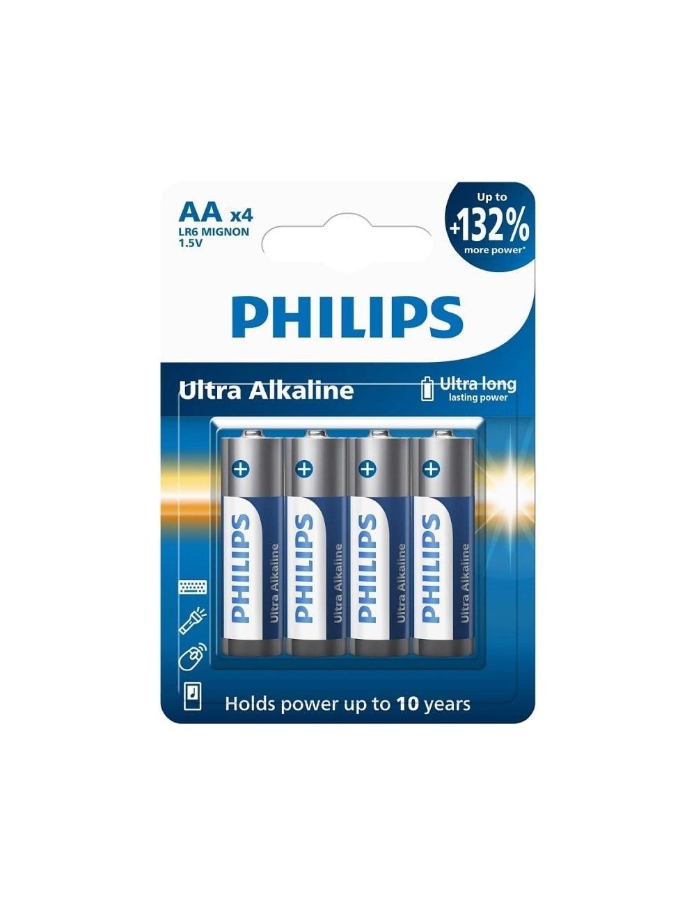 Pack de 4 Pilas AA Philips LR6E4B/10/ 1.5V/ Alcalina