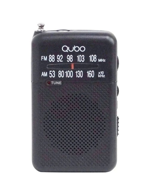 Radio Portátil Qubo R-S1/ con Cable/ a Pilas/ Negra