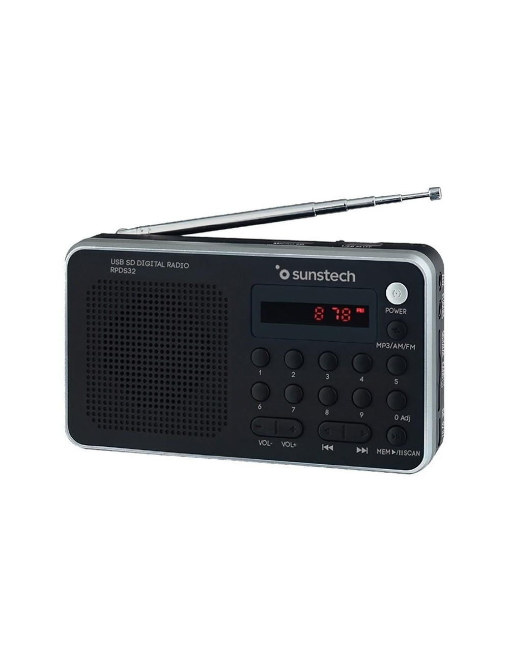 Radio Portátil Sunstech RPD32SL/ con Batería/ Negra y Plateada