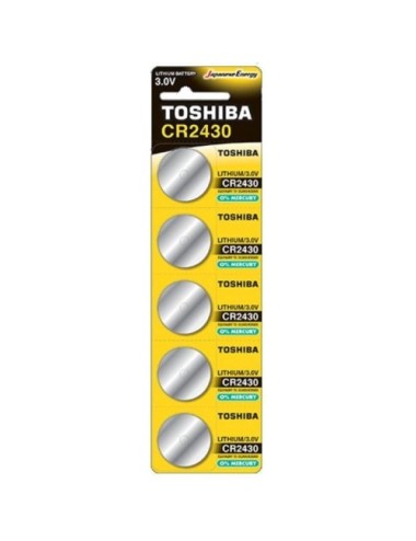 Pack de 5 Pilas de Botón Toshiba CR2430/ 3V/ Alcalinas