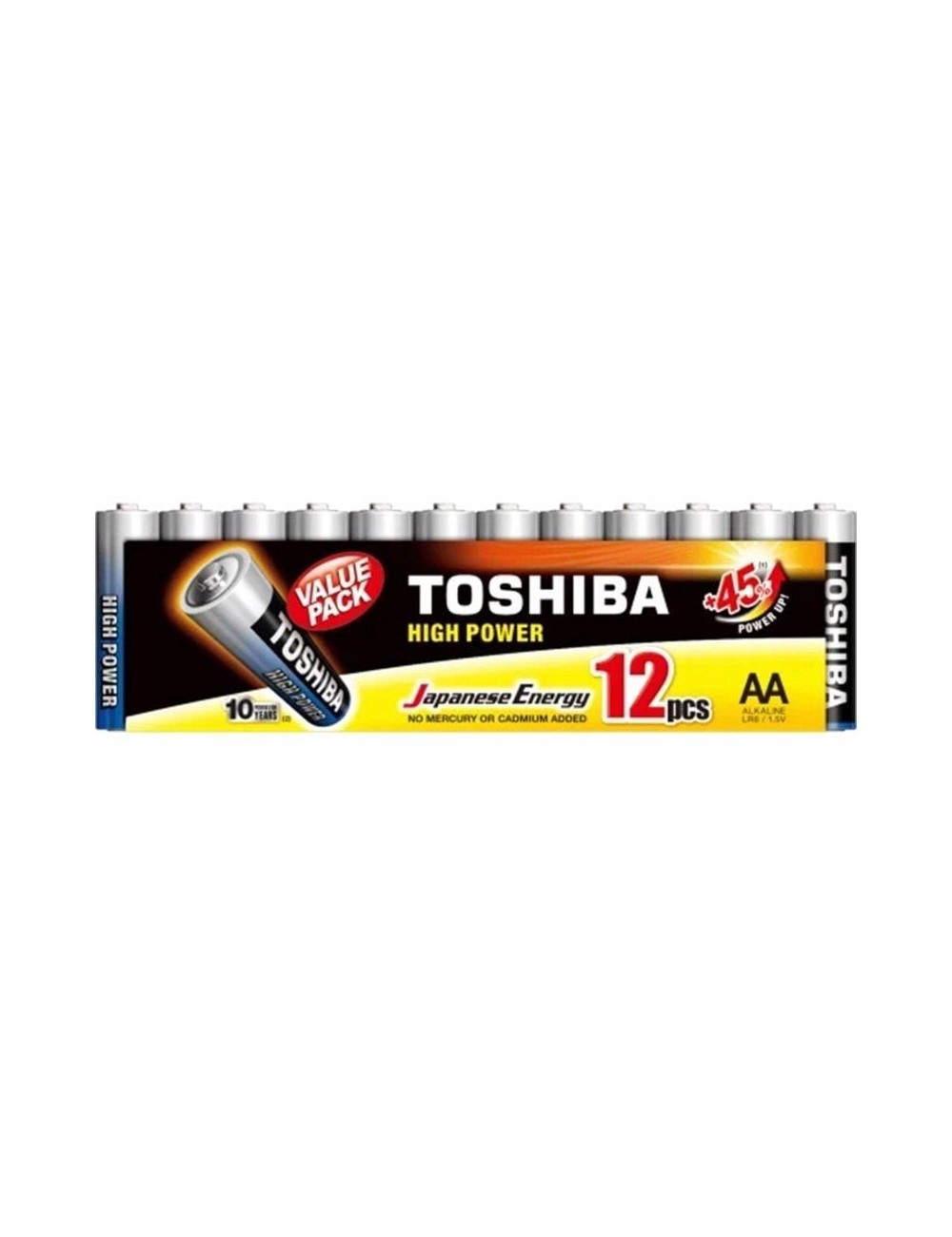 Pack de 12 Pilas AA Toshiba High Power LR6/ 1.5V/ Alcalinas