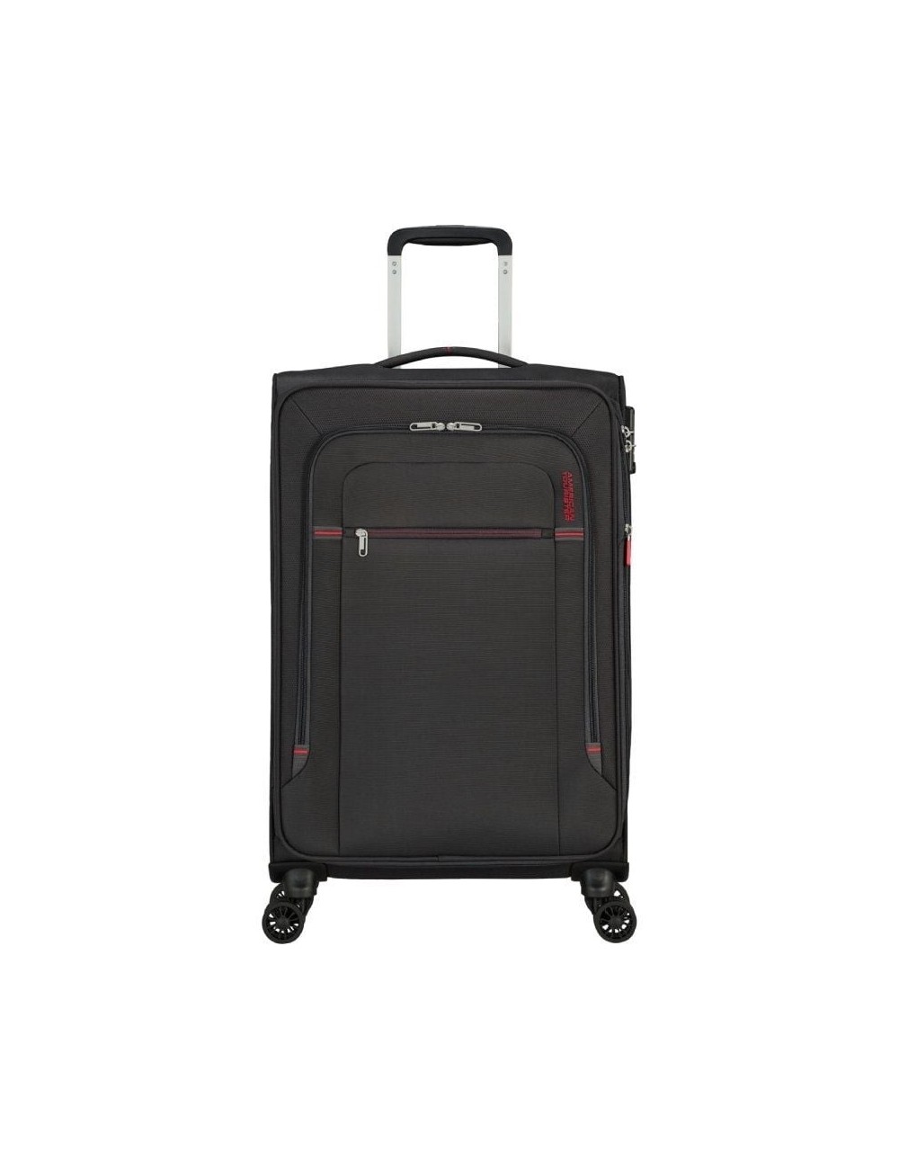 Maleta Mediana American Tourister Crosstrack Spinner Expansible 67cm/ 67.5x42x27.5cm/ 4 Ruedas/ Gris y Rojo