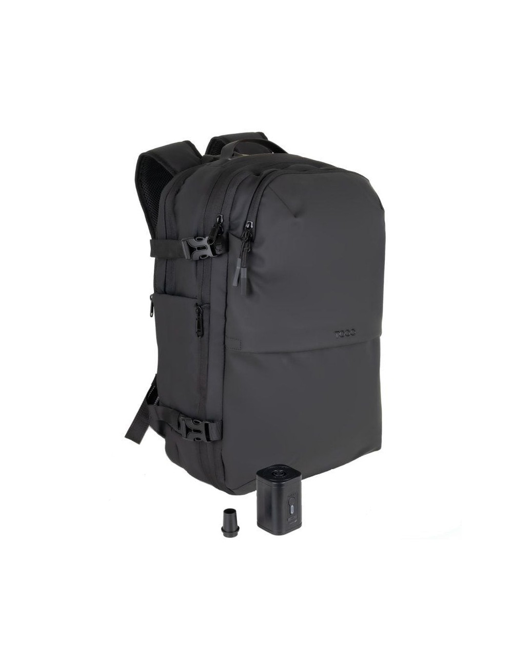 Mochila TooQ TQBP-V101-BK/ Capacidad 30-55L/ Negra/ Incluye Bomba de Aire