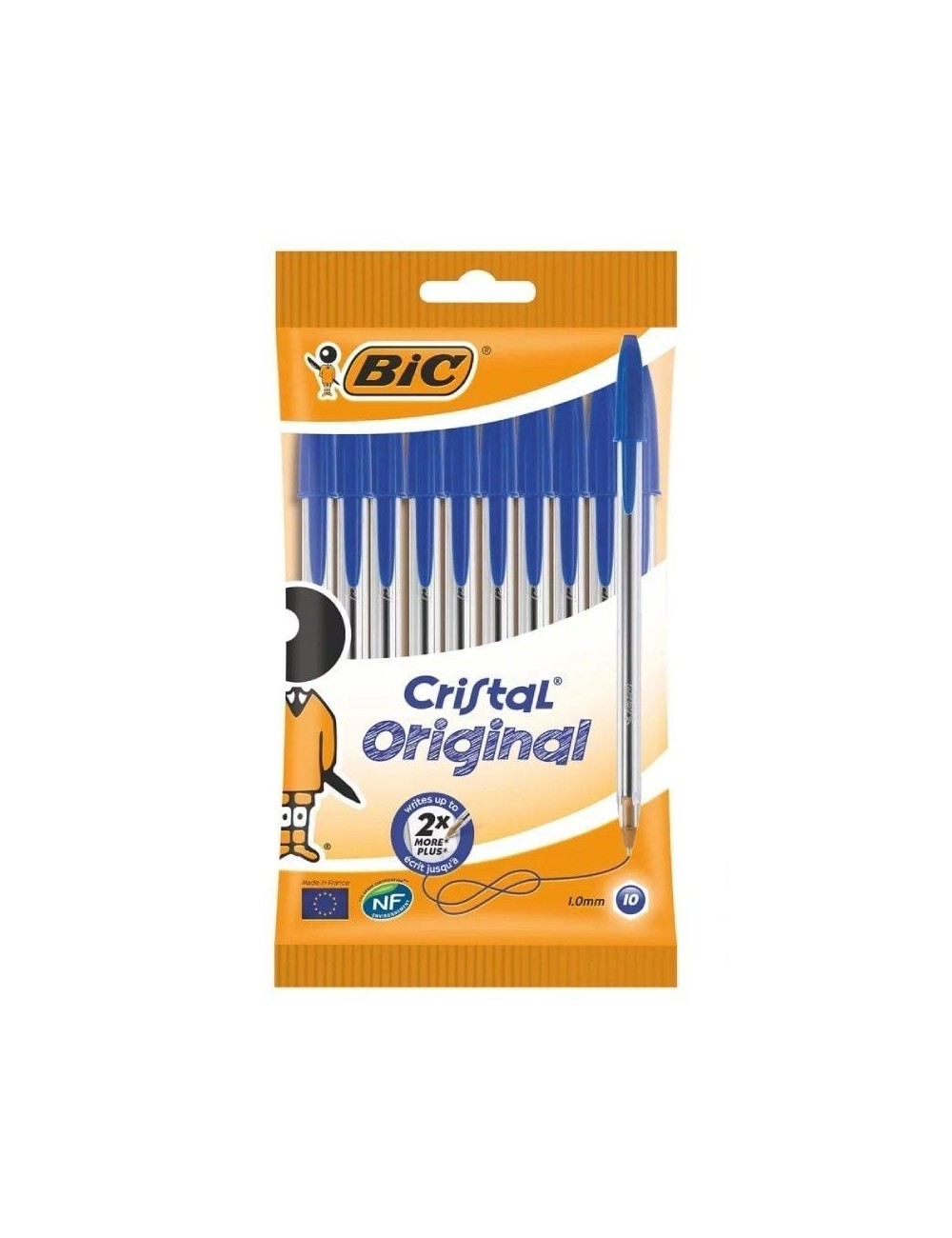 Bolígrafos de Tinta de Aceite Bic Cristal Original 516352/ 10 unidades/ Azules