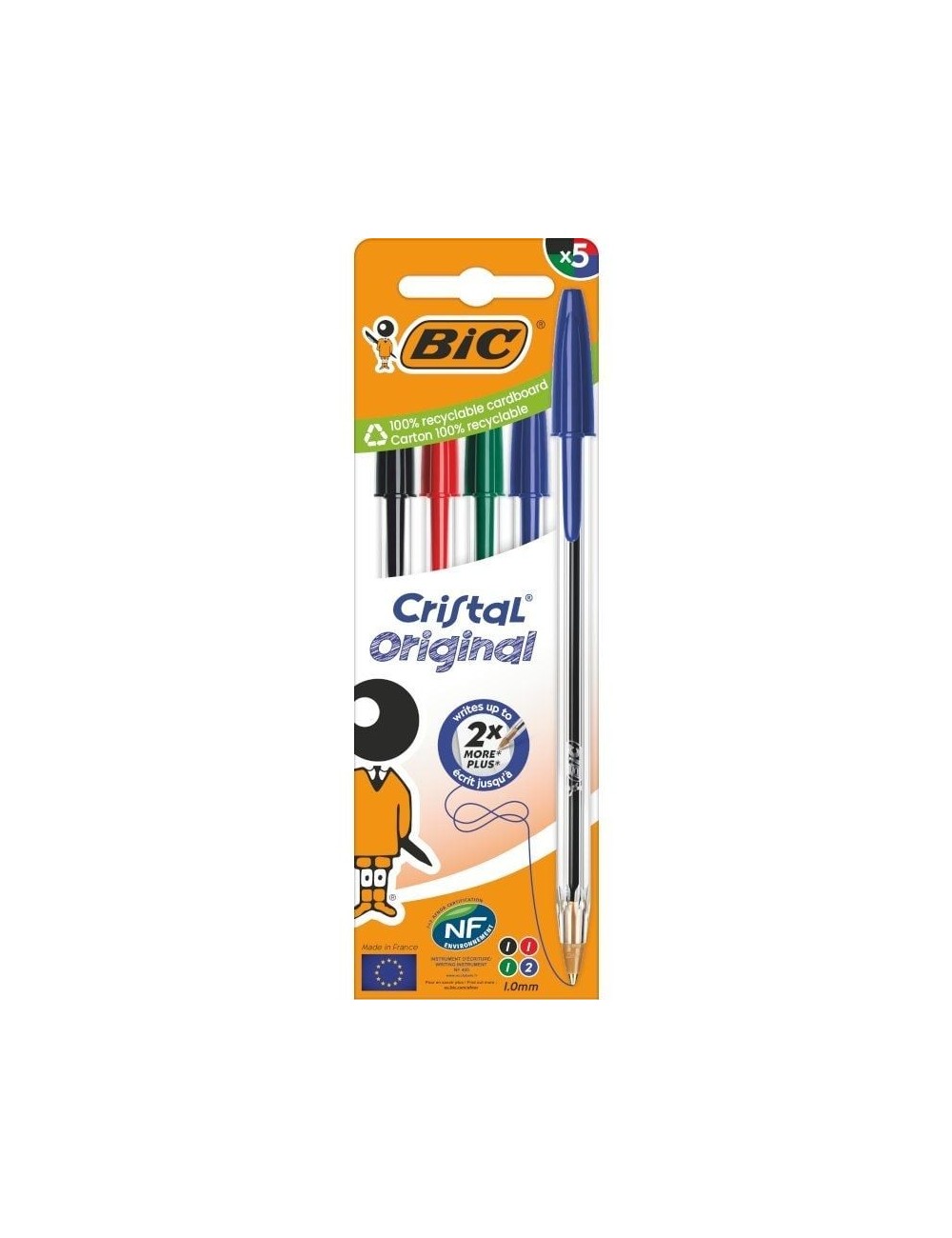 Bolígrafos de Tinta de Aceite Bic Cristal Original 516346/ 5 unidades/ Colores Surtidos