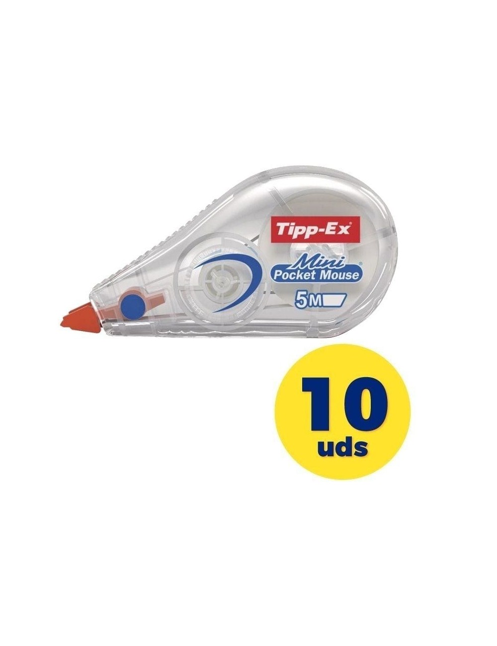 Caja de Correctores de Escritura en Cinta Bic Tipp-Ex Mini Pocket Mouse/ 5mm x 5m/ 10 unidades