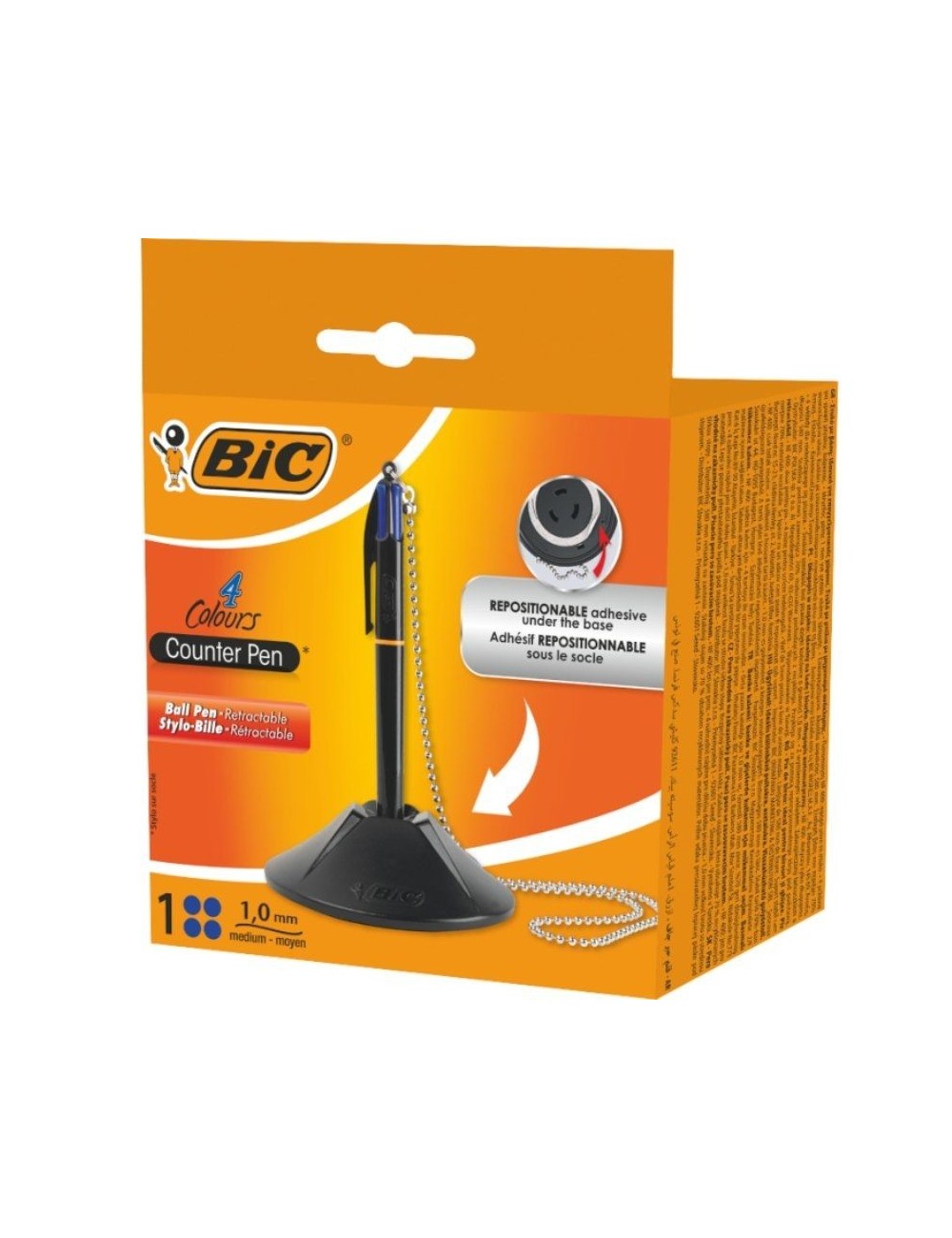 Bolígrafo de Tinta de Aceite Retráctil Bic 527507/ Azul/ Incluye Base + Cadena