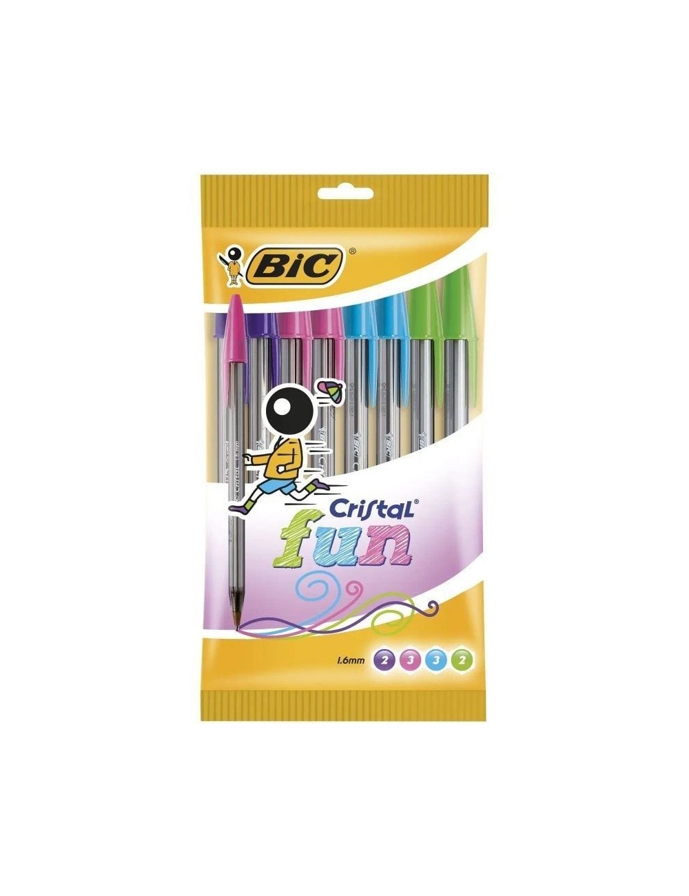 Bolígrafos de Tinta de Aceite Bic Cristal Fun 921342/ 10 unidades/ Colores Surtidos