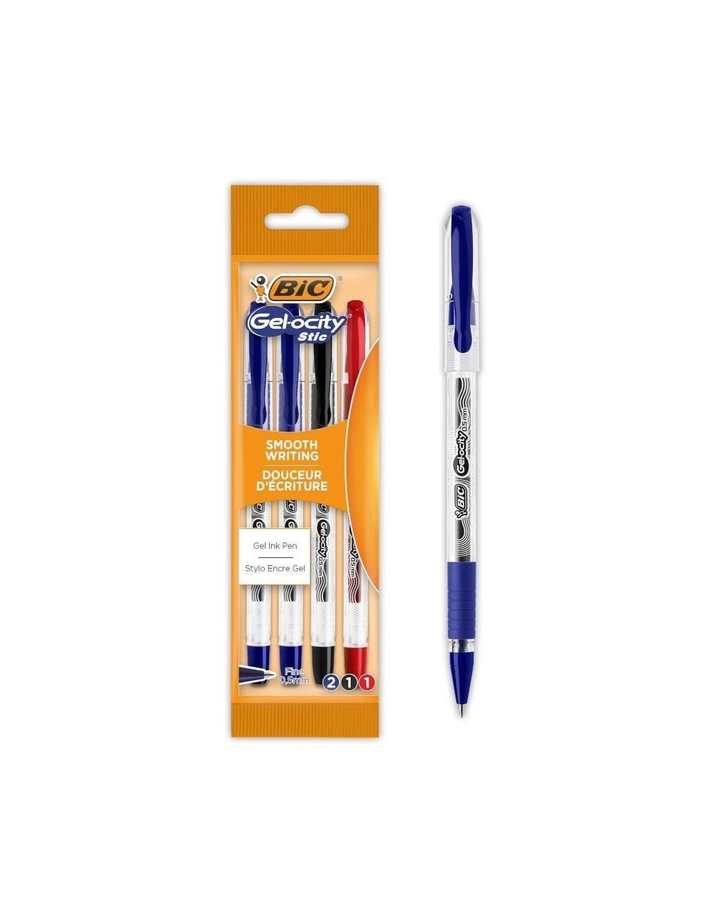 Bolígrafos de Tinta de Gel Retráctil Bic Gelocity Stic 992599/ 4 unidades/ Surtidos