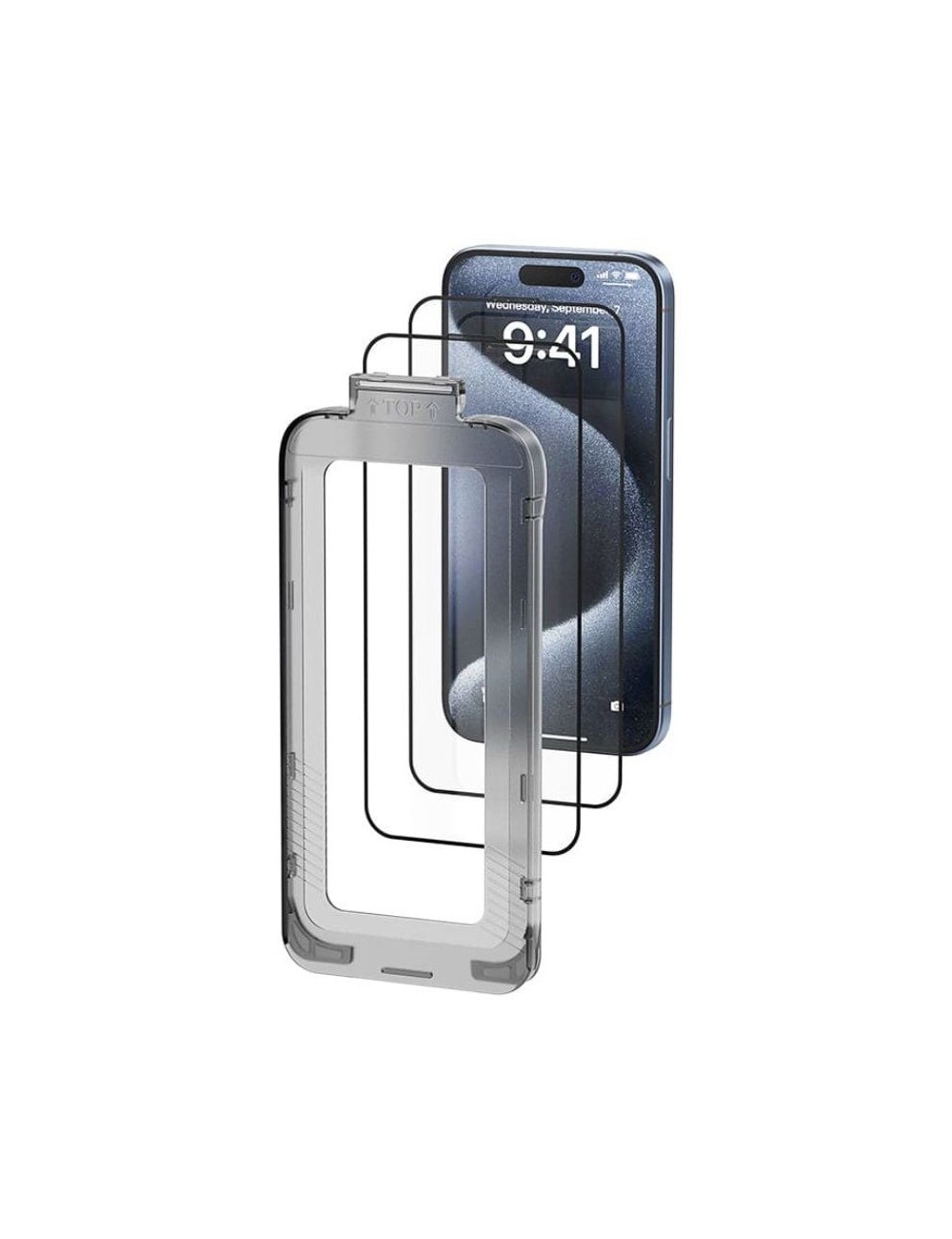 Pack de 2 Protectores de Pantalla de Cristal Templado Vention KUPTCA-10 para iPhone 16 + Herramienta de Instalación Antipolvo